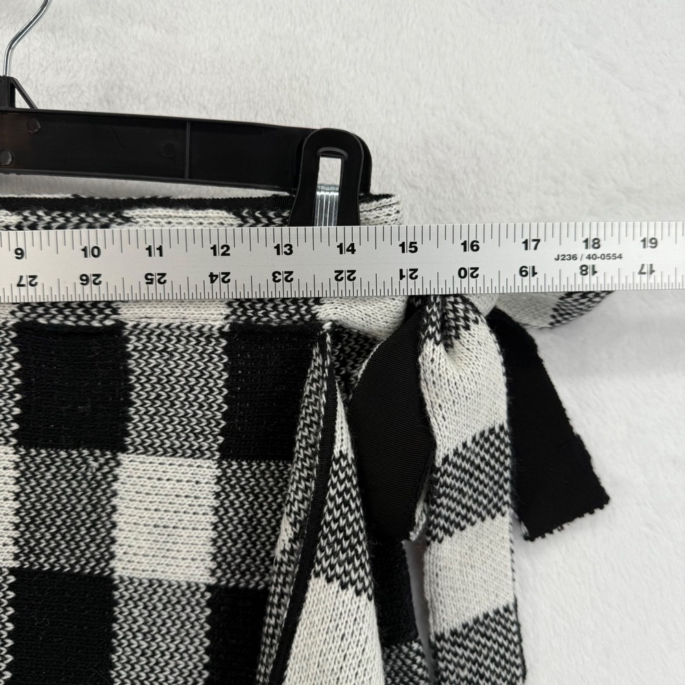 Pomander Place Black‎ White Gingham Knit Wrap Skirt Women's Size M - Picture 2 of 9